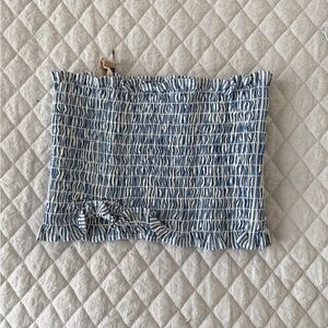 Smocked Blue and White Stripe Tube Top